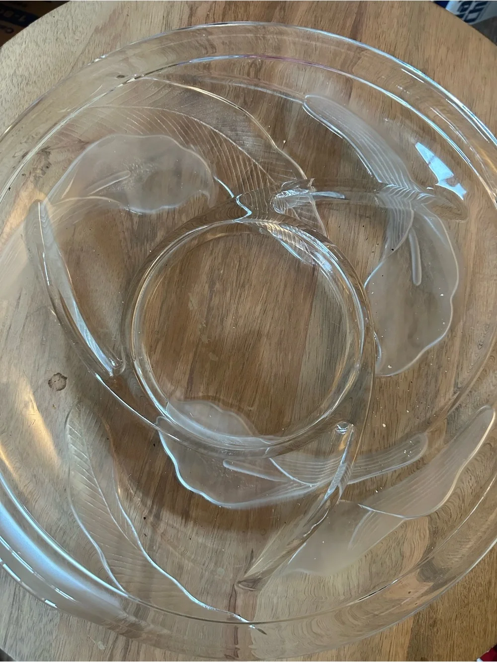 Calla Lily Divided Crystal Serving Tray 14”